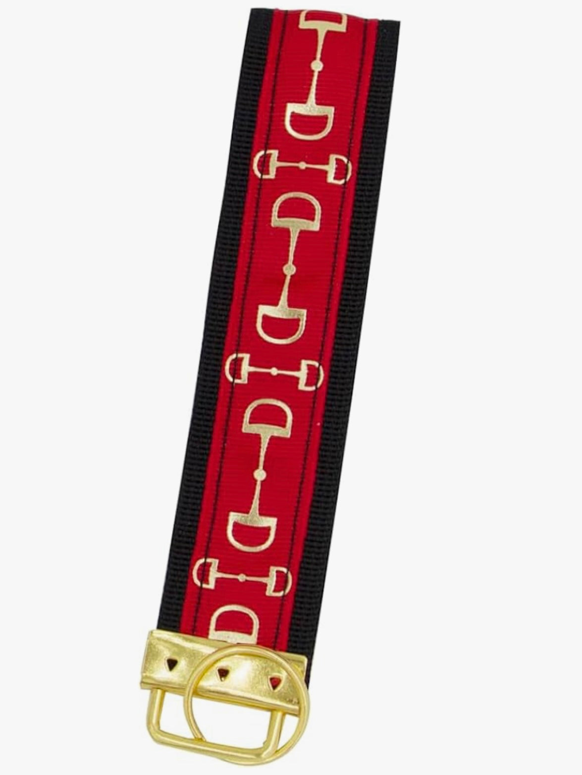 Women's Snaffle Bit Buckle and Elastic Belt. With free key chain