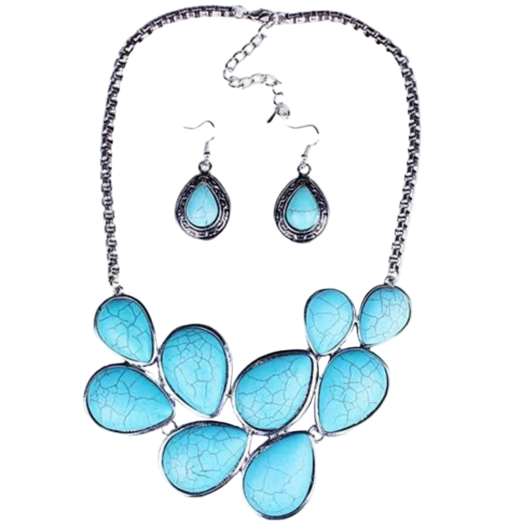 Turquoise Earth Necklace and Earrings Set