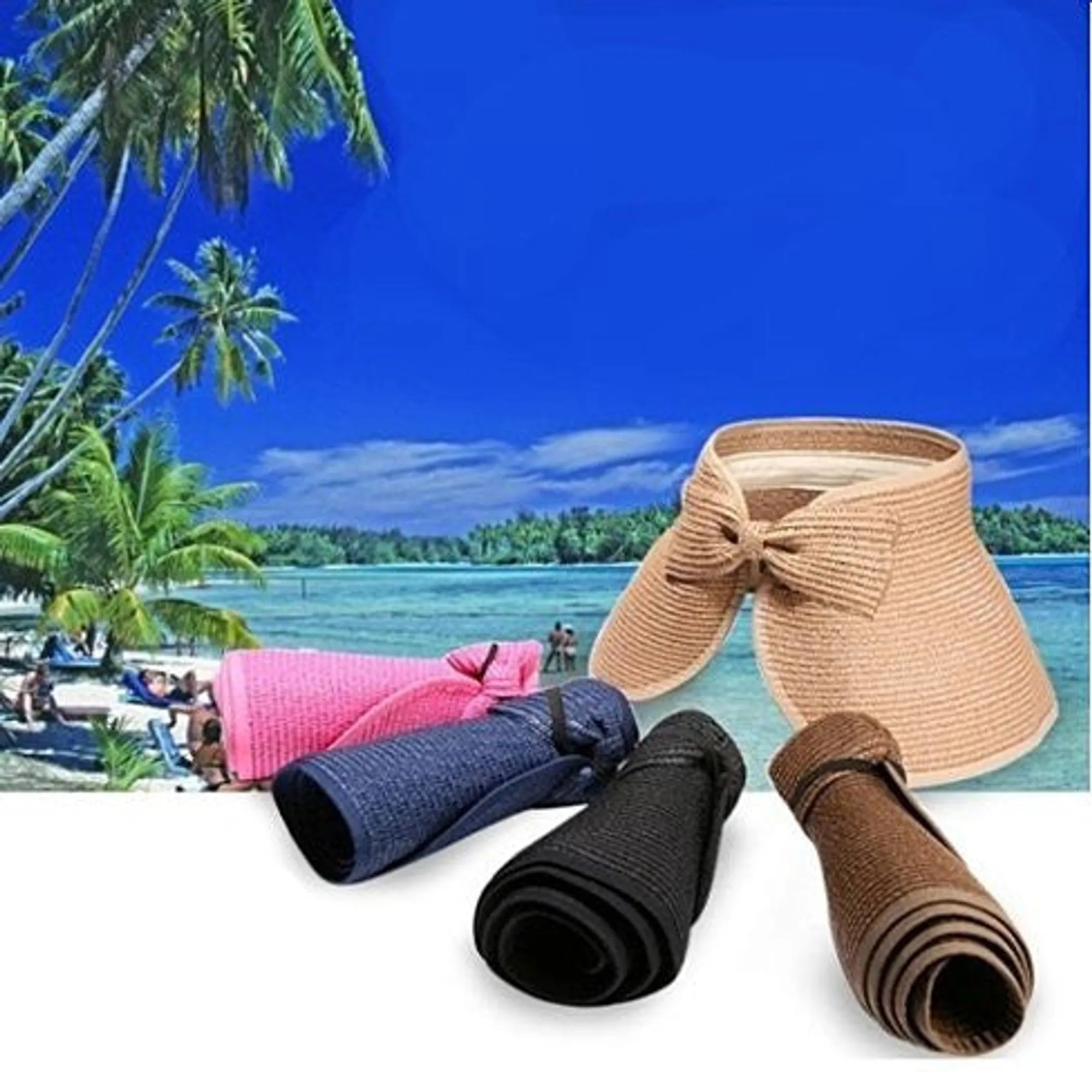 Sun Hut Straw Hat Cool And Foldable
