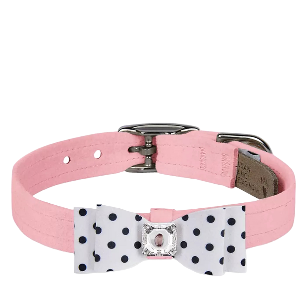 Susan Lanci Designs Black & White Houndstooth Big Bow Collar