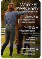 Equinavia Tirild Womens Leather Equestrian Horse Riding Belt with Bit Design.