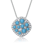 Collette Z Sterling Silver Turquoise Cubic Zirconia Unique Style Pendant