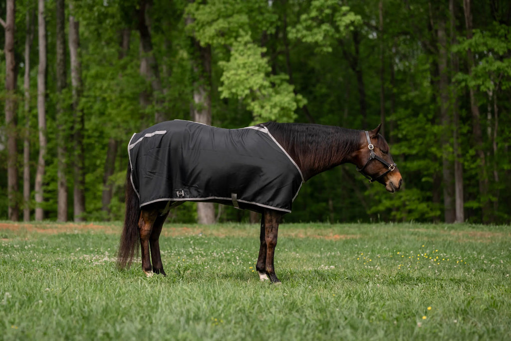 TuffRider Shelter Closed Front Stable Sheet-Black/Grey-68