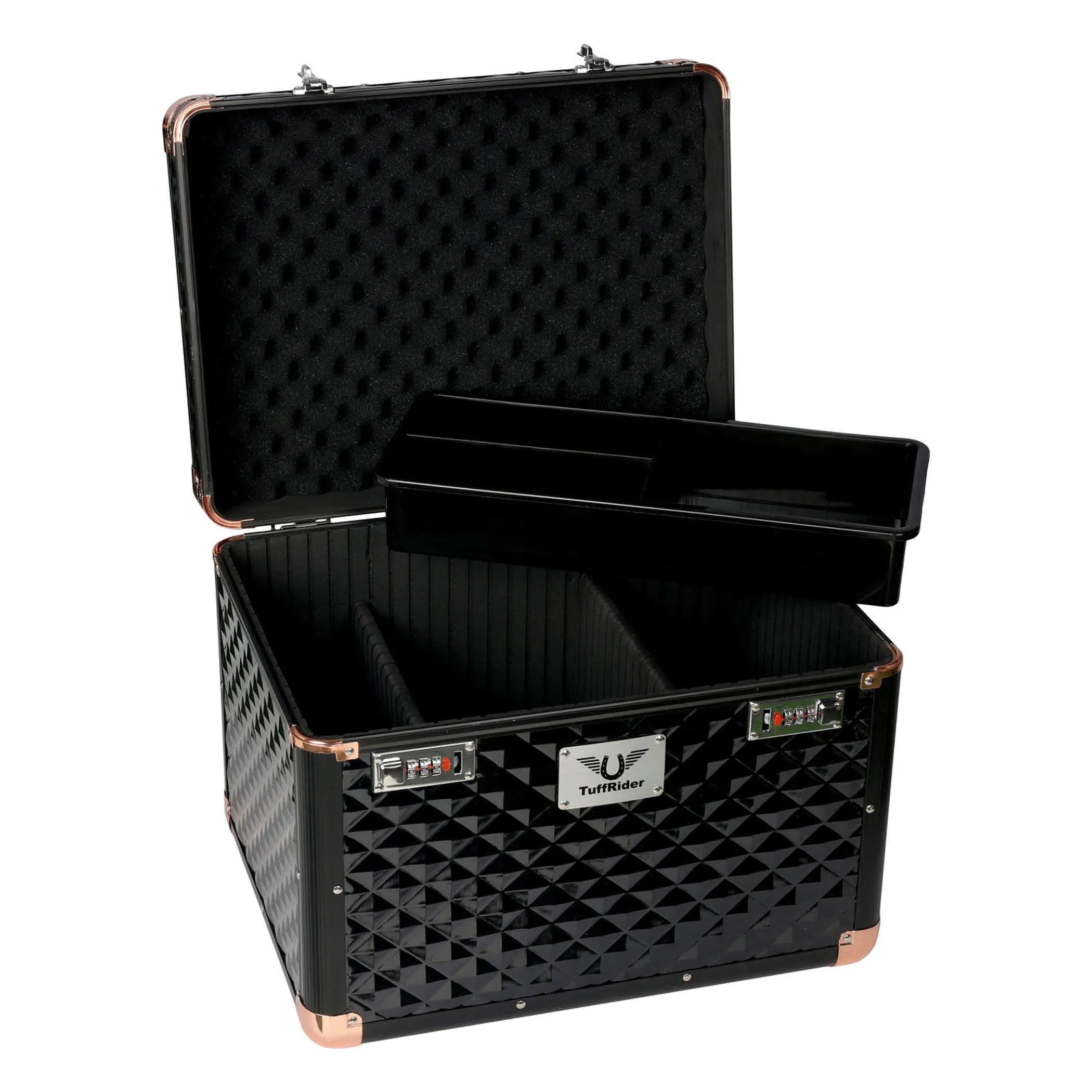 TuffRider Aluminium Diamond Grooming Box-Black