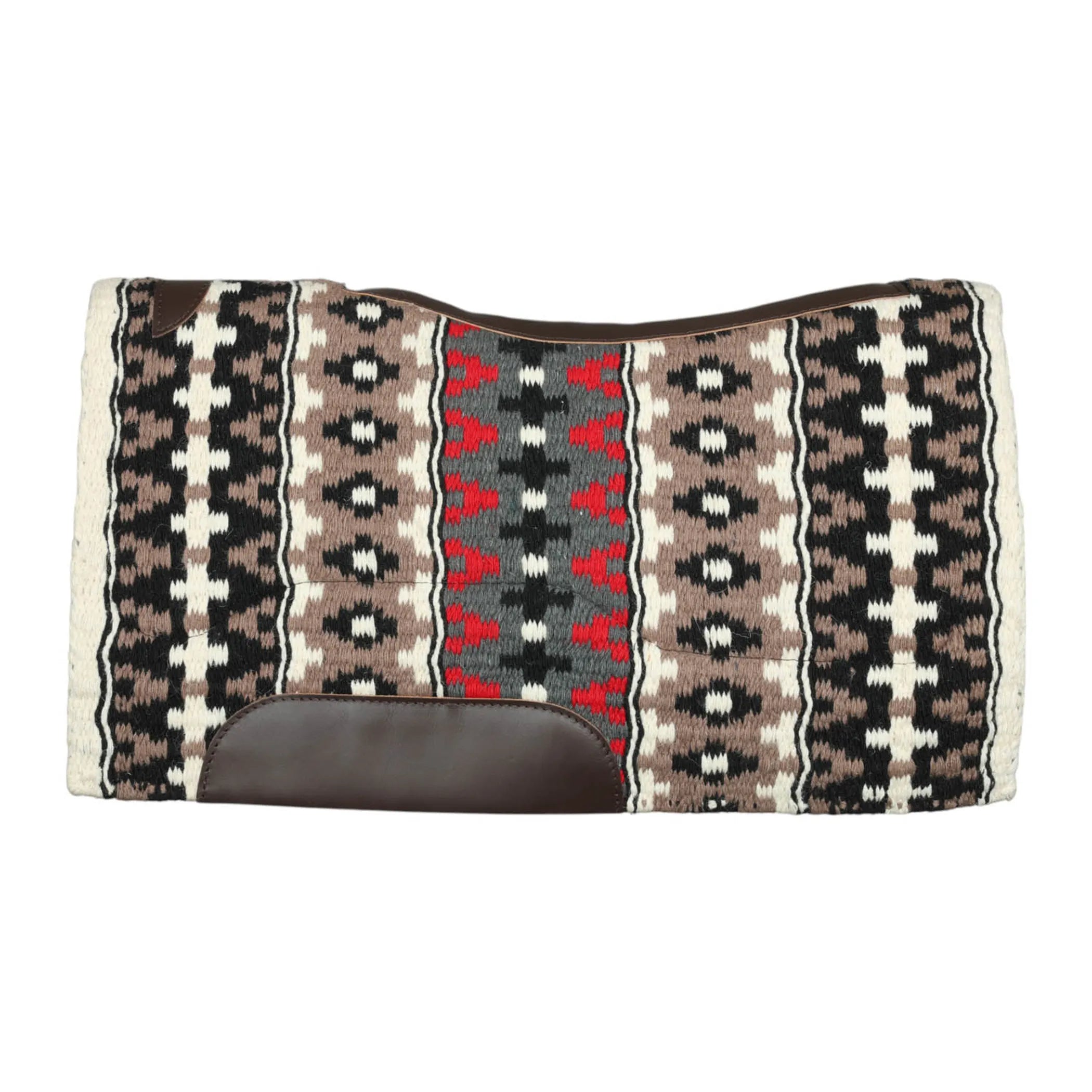 TuffRider Tech Contoured Double Weave Saddle Blanket With Felt-White/Red/Black-34 X 38 Inch