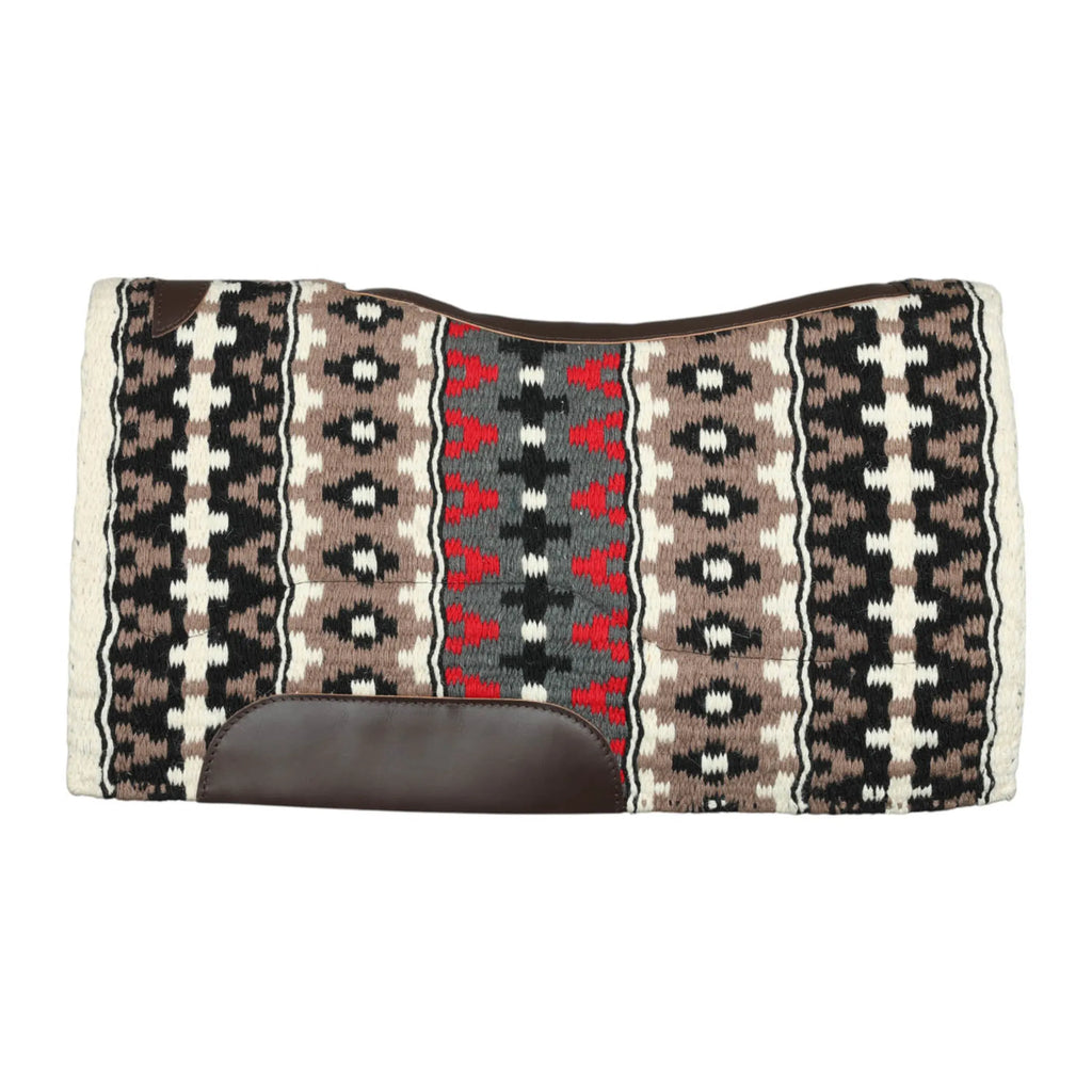 TuffRider Tech Contoured Double Weave Saddle Blanket With Felt-White/Red/Black-34 X 38 Inch