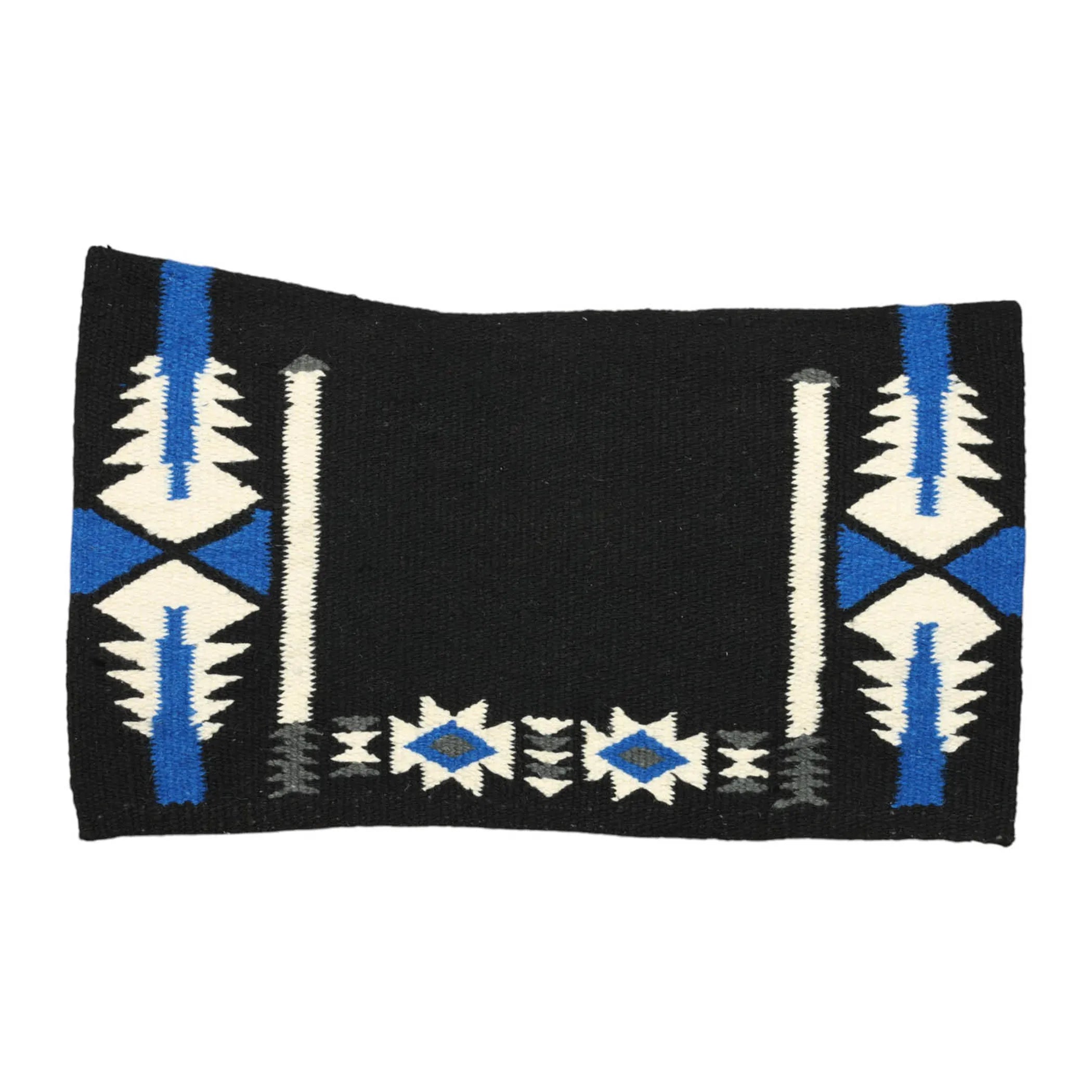 TuffRider Montana Contoured Single Weave Saddle Blanket-Blue/White-34 X 40 Inch
