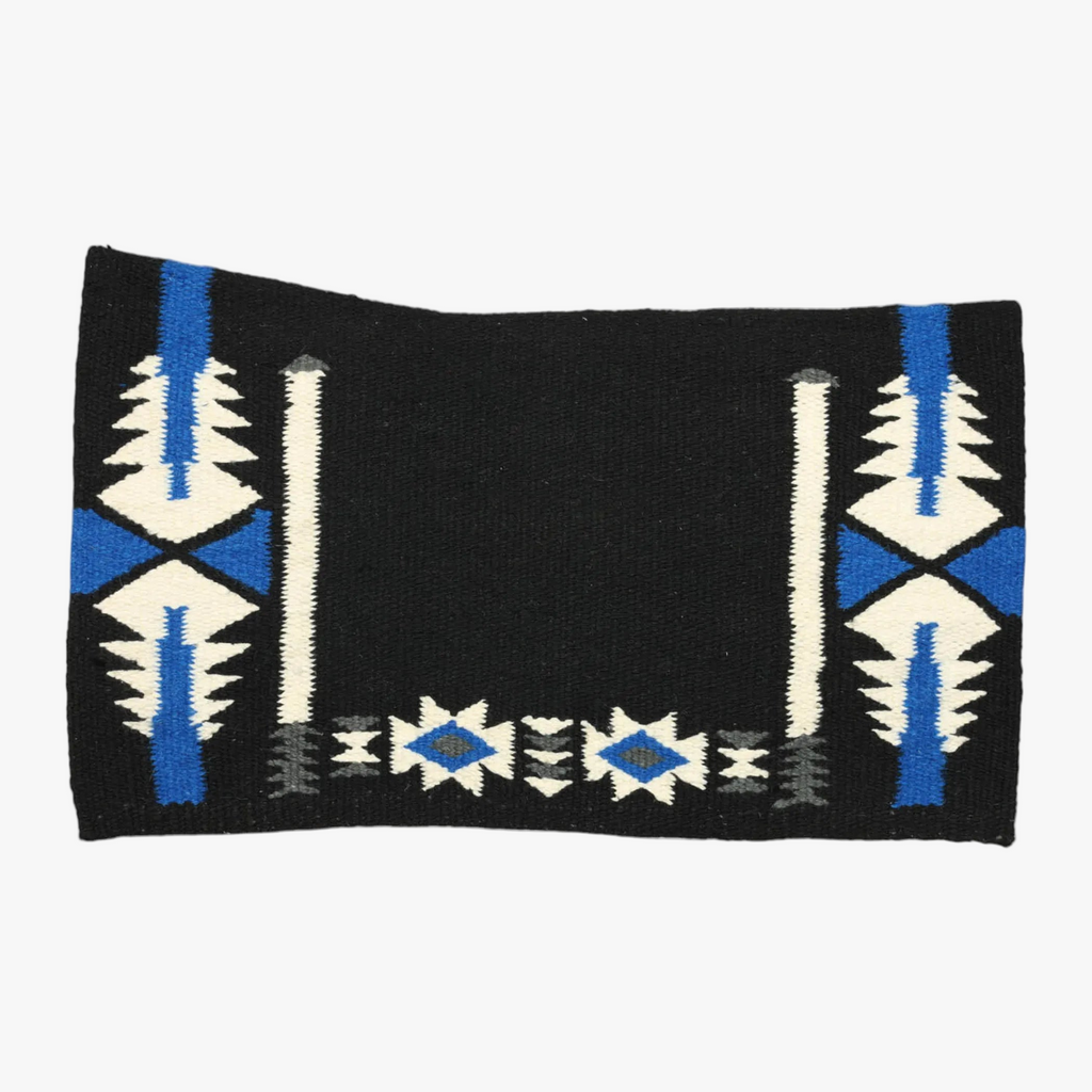 TuffRider Montana Contoured Single Weave Saddle Blanket-Blue/White-34 X 40 Inch