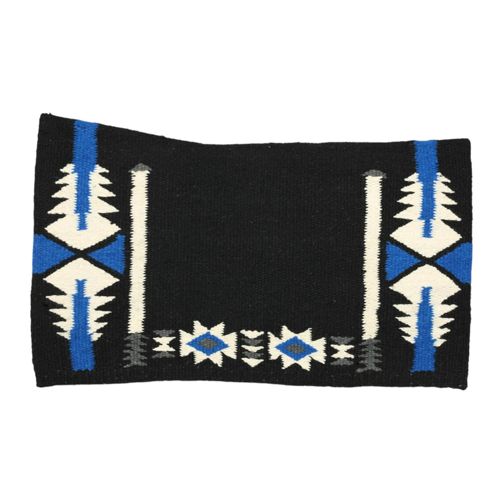 TuffRider Montana Contoured Single Weave Saddle Blanket-Blue/White-34 X 40 Inch