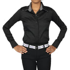 TuffRider Girls ADEY Double Collar Shirt-Plum -L