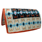 TuffRider Durango Western Woven Saddle Blanket- Light Blue/Tan- 34 x 36