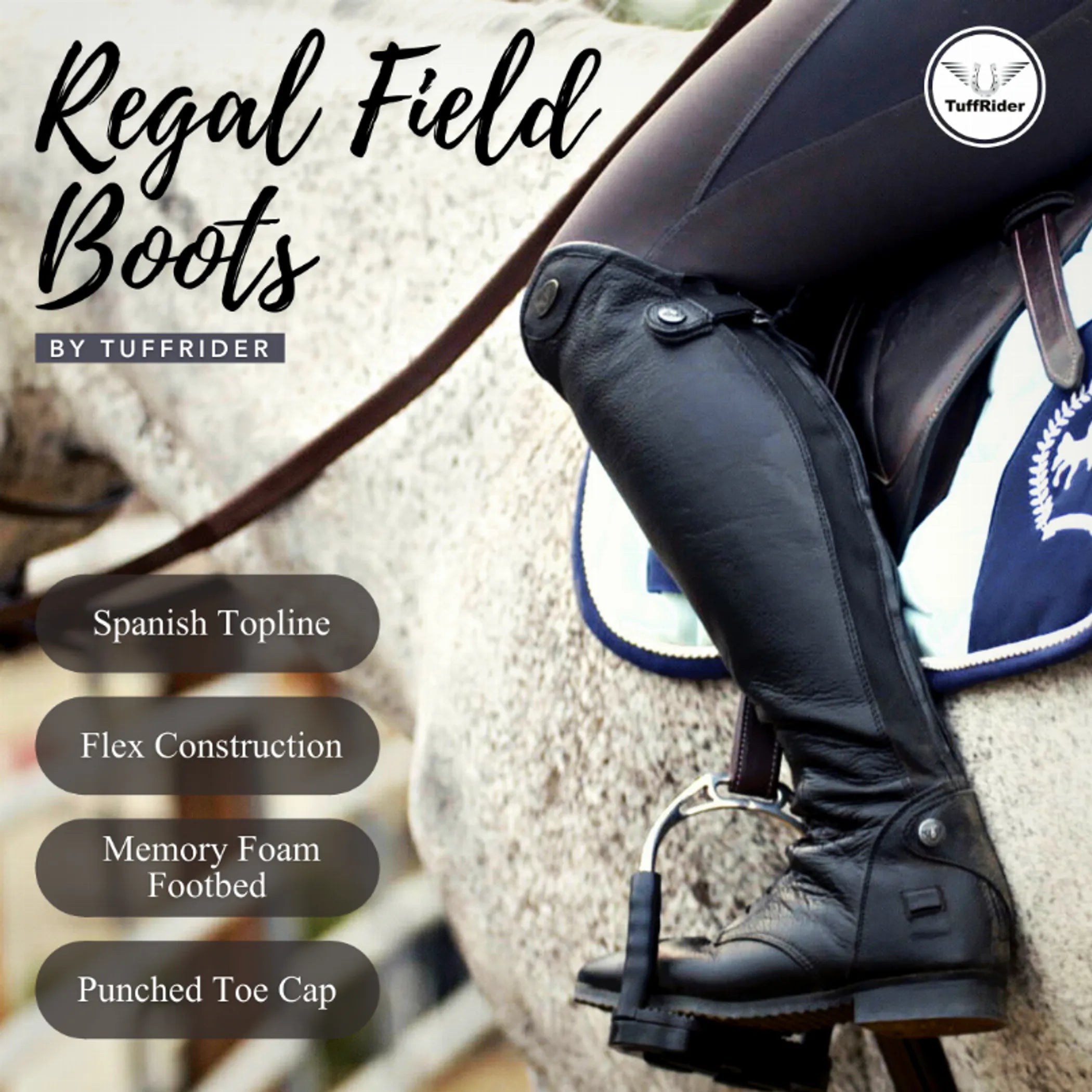 Tuffrider Women Leather Regal Field Boots - Color: Black | Pack Of: 1