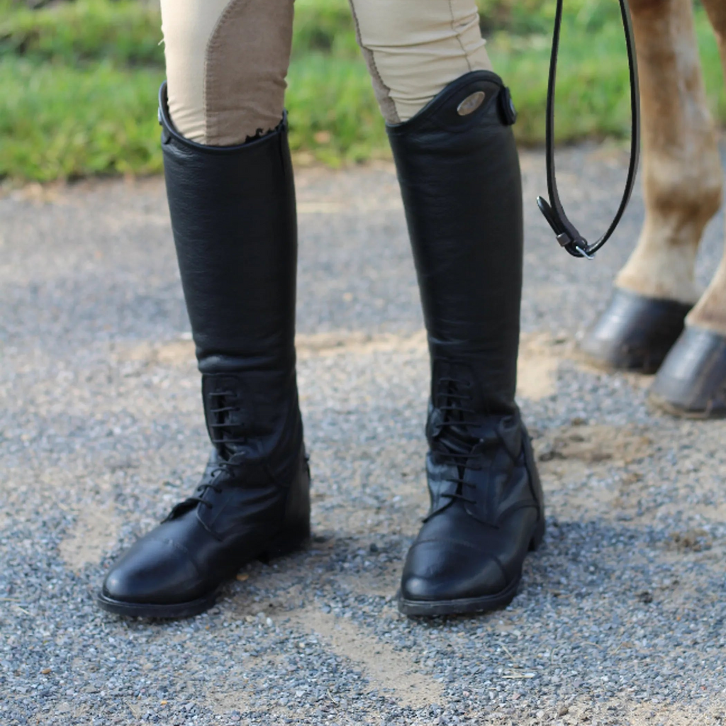 TuffRider Kids Belmont Leather Back Zipper Field Boots