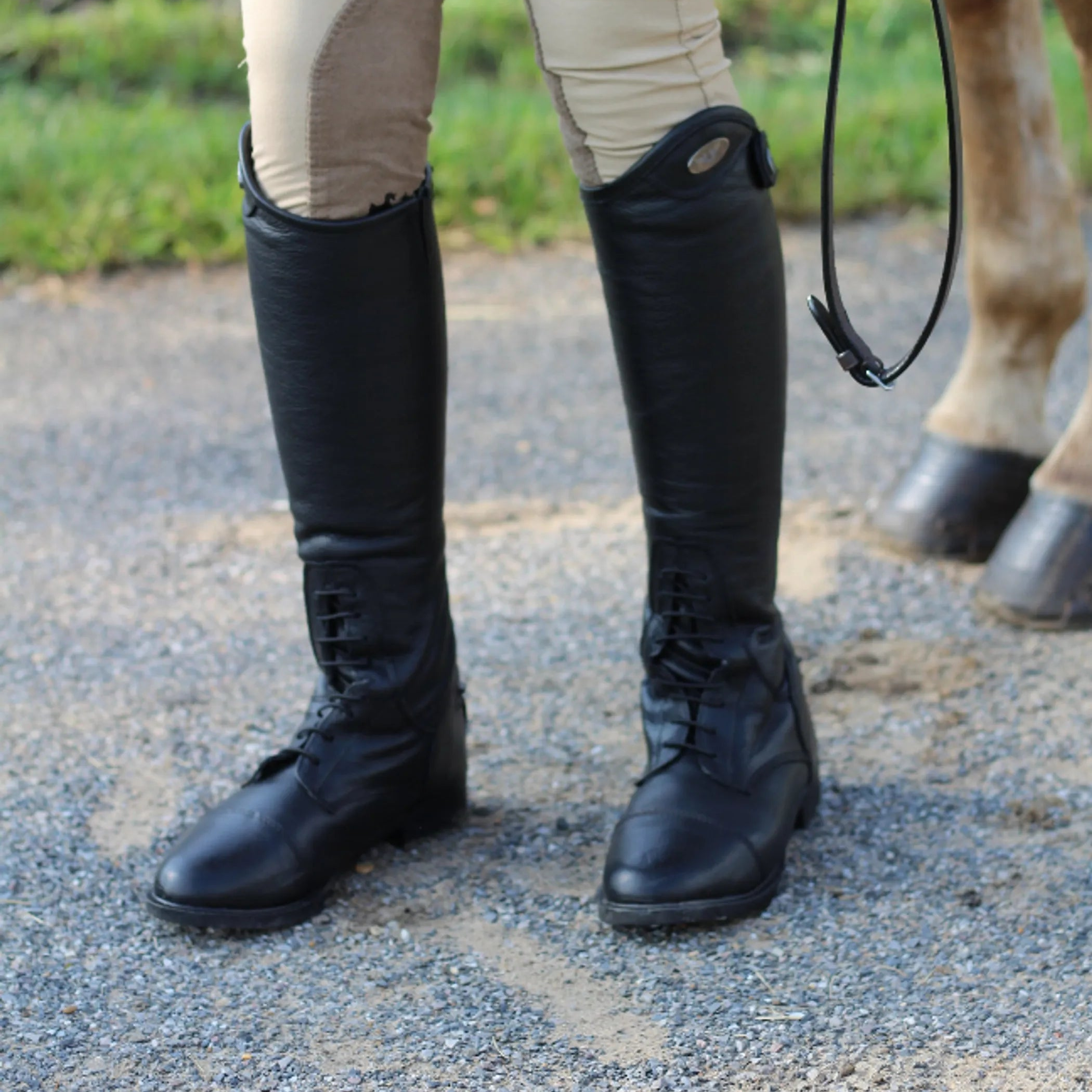 TuffRider Kids Belmont Leather Back Zipper Field Boots