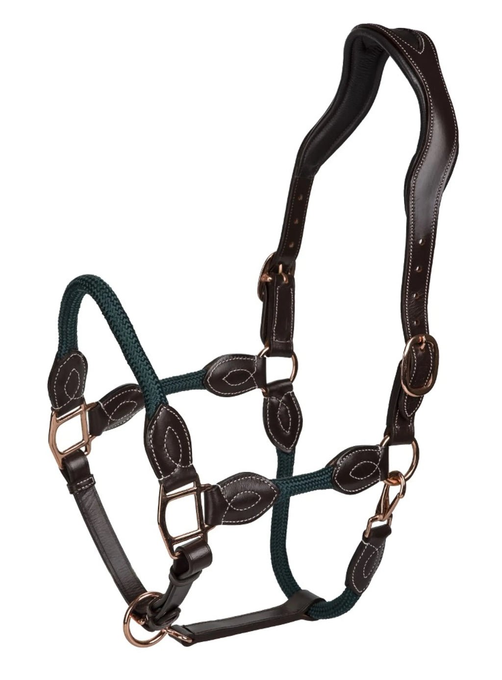 Henri de Rivel Leather Rope Halter - Havana w/ Hunter Rope - Cob