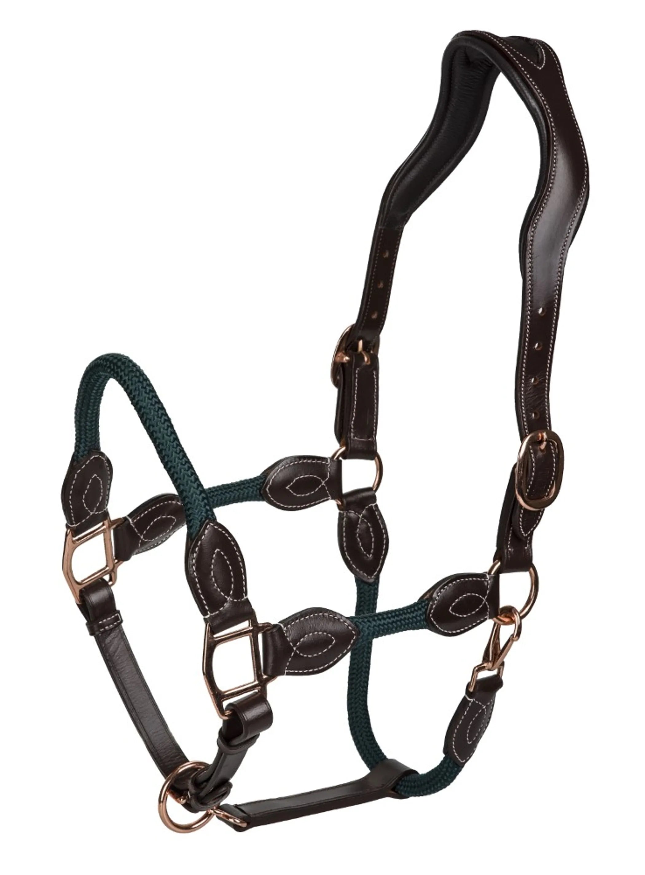 Henri de Rivel Leather Rope Halter - Havana w/ Hunter Rope - Cob