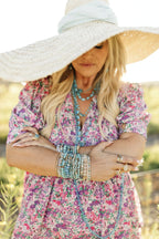 Turquoise and Soapstone Beaded Stretch Bracelet