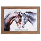 Framed Wall Art Horse Two Hearts Faith