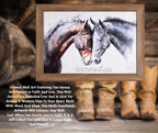 Framed Wall Art Horse Two Hearts Faith