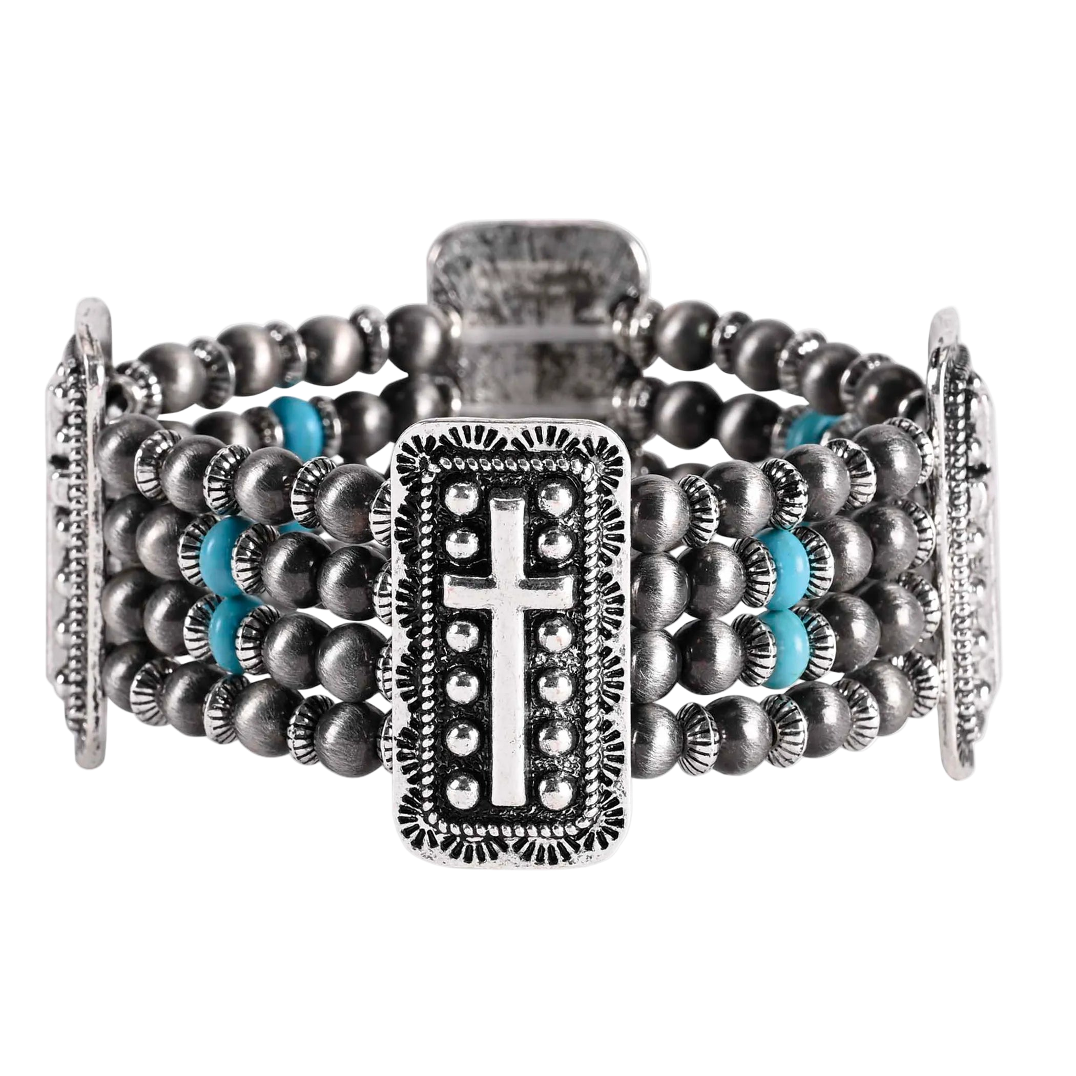 Bracelet Turquoise Multi Strand Cross