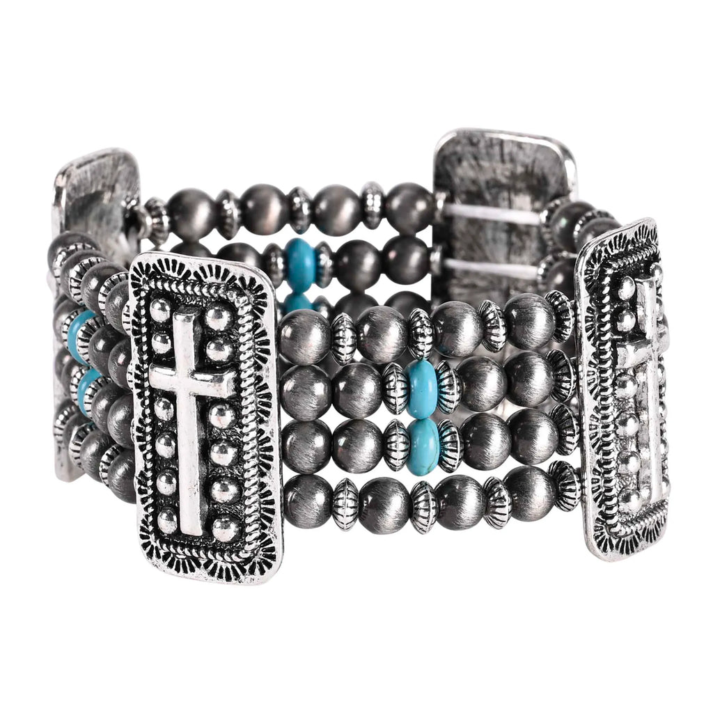 Bracelet Turquoise Multi Strand Cross