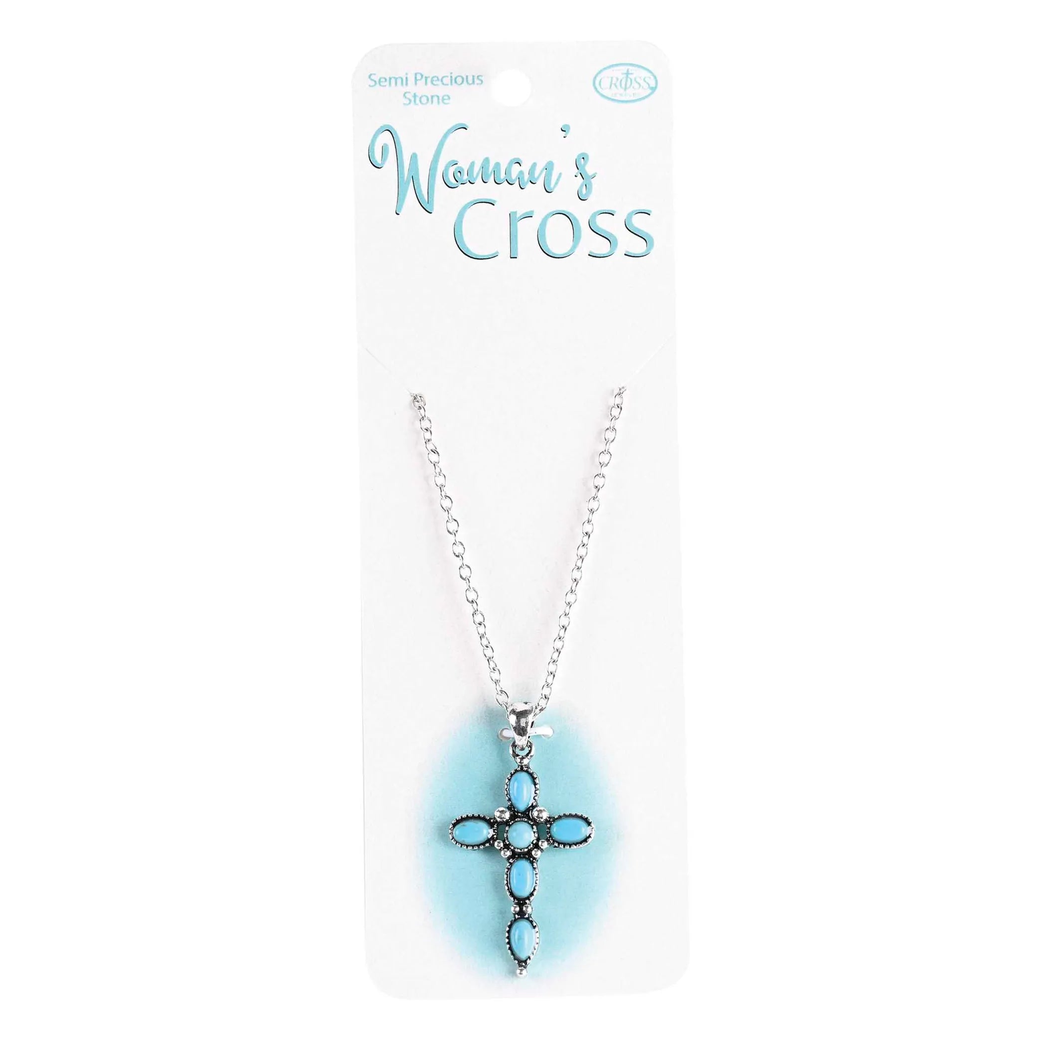 Necklace Turquoise Bead Petal Cross 16L