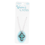 Necklace Turquoise Bead Petal Cross 18L