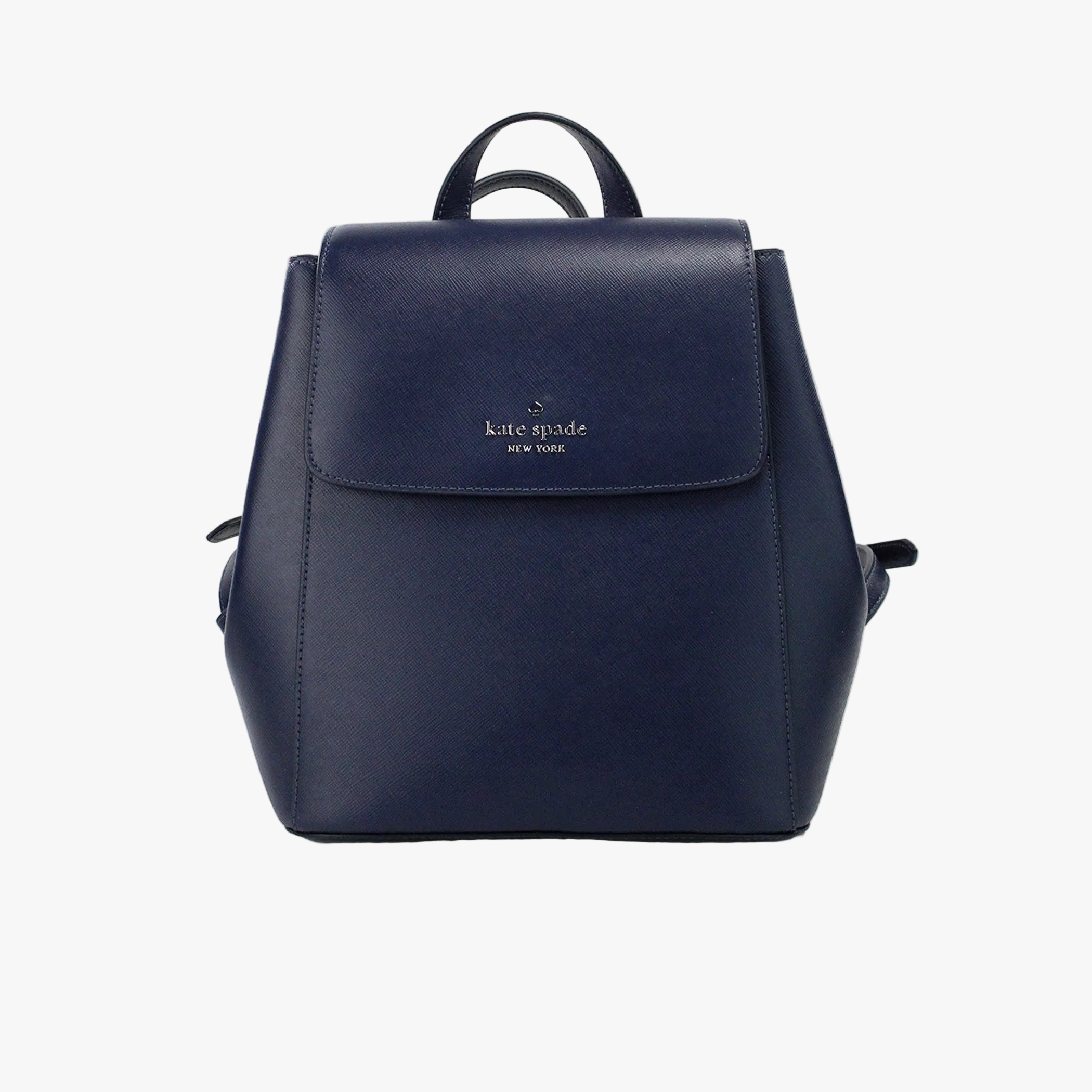 Kate Spade Madison Navy Leather Medium Flap Backpack