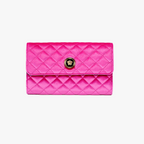 Versace Medusa Fuchsia Soft Quilted Fabric Evening Crossbody Clutch