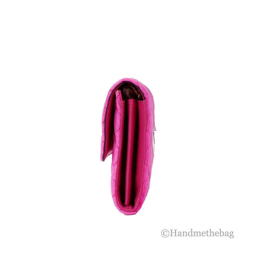 Versace Medusa Fuchsia Soft Quilted Fabric Evening Crossbody Clutch