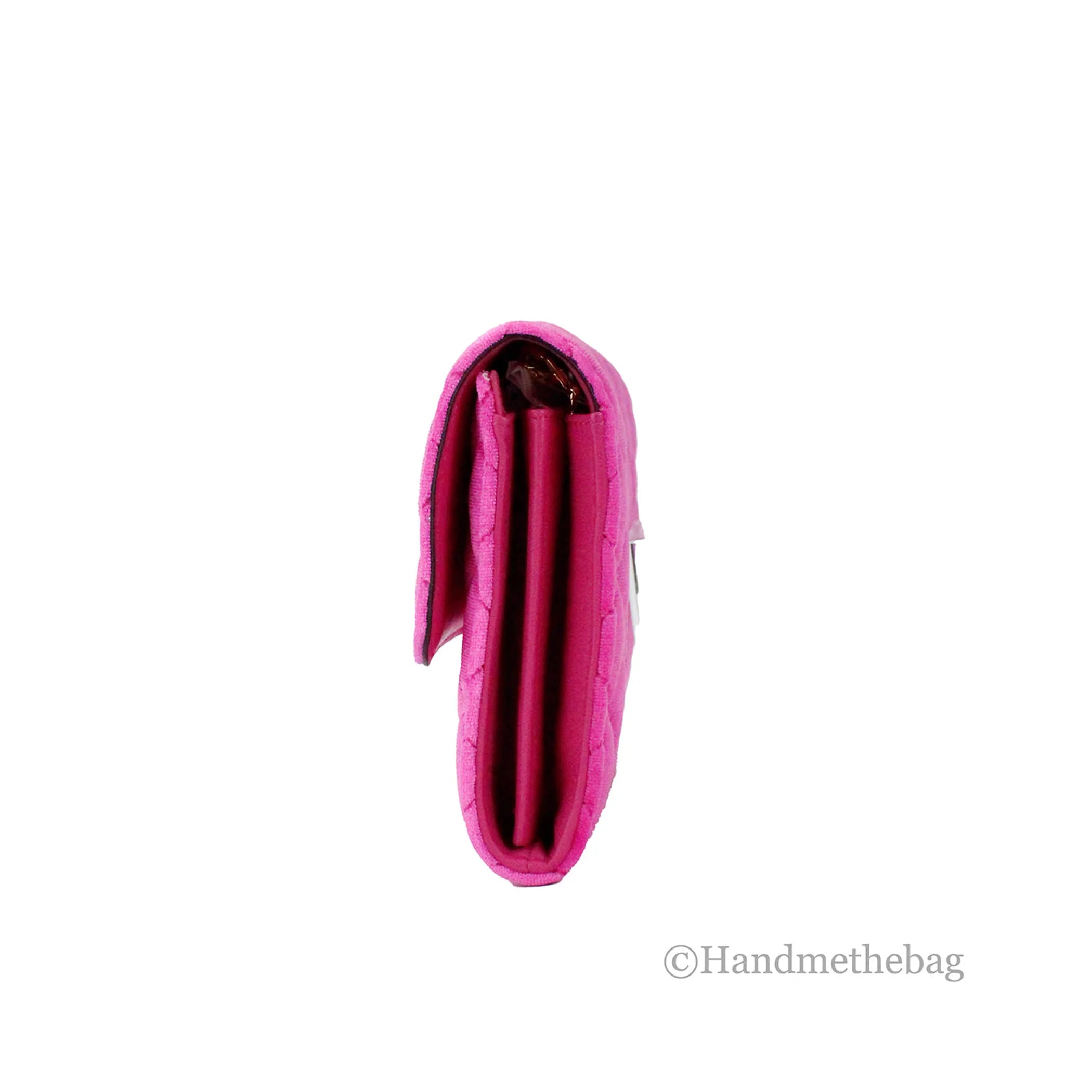 Versace Medusa Fuchsia Soft Quilted Fabric Evening Crossbody Clutch