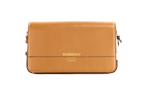 Burberry Grace Small Nutmeg Leather Flap Crossbody Clutch Handbag
