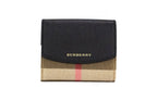 Burberry Luna Black Leather House Check Coin Pouch Wallet