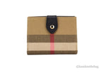 Burberry Luna Black Leather House Check Coin Pouch Wallet