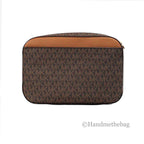 Michael Kors Jet Set EW Brown PVC Zip Chain Crossbody