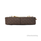 Michael Kors Jet Set EW Brown PVC Zip Chain Crossbody