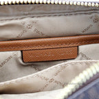 Michael Kors Jet Set EW Brown PVC Zip Chain Crossbody