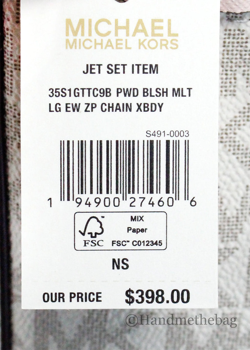 Michael Kors Jet Set EW Zip Chain Crossbody