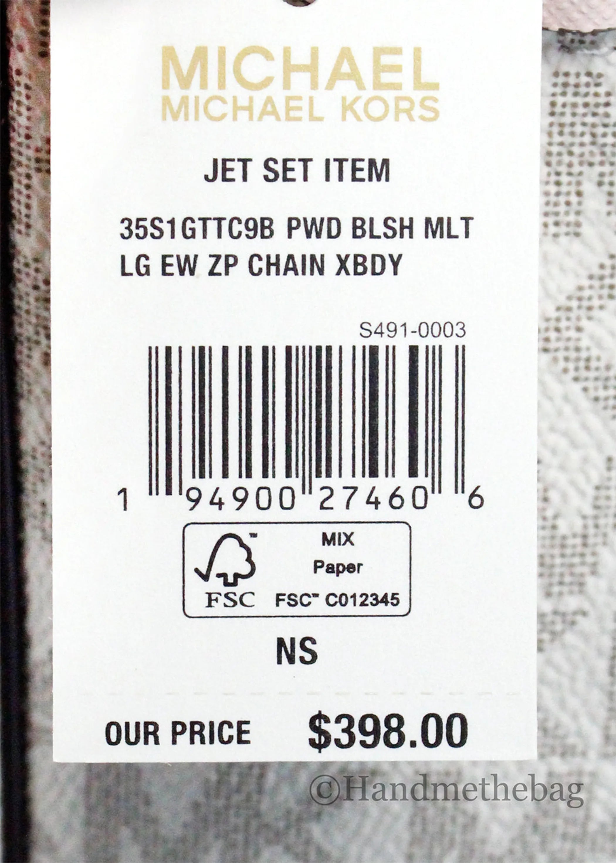 Michael Kors Jet Set EW Zip Chain Crossbody