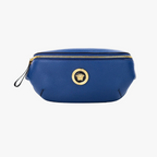 Versace Small Navy Leather Medusa Fanny Pack Belt Bag