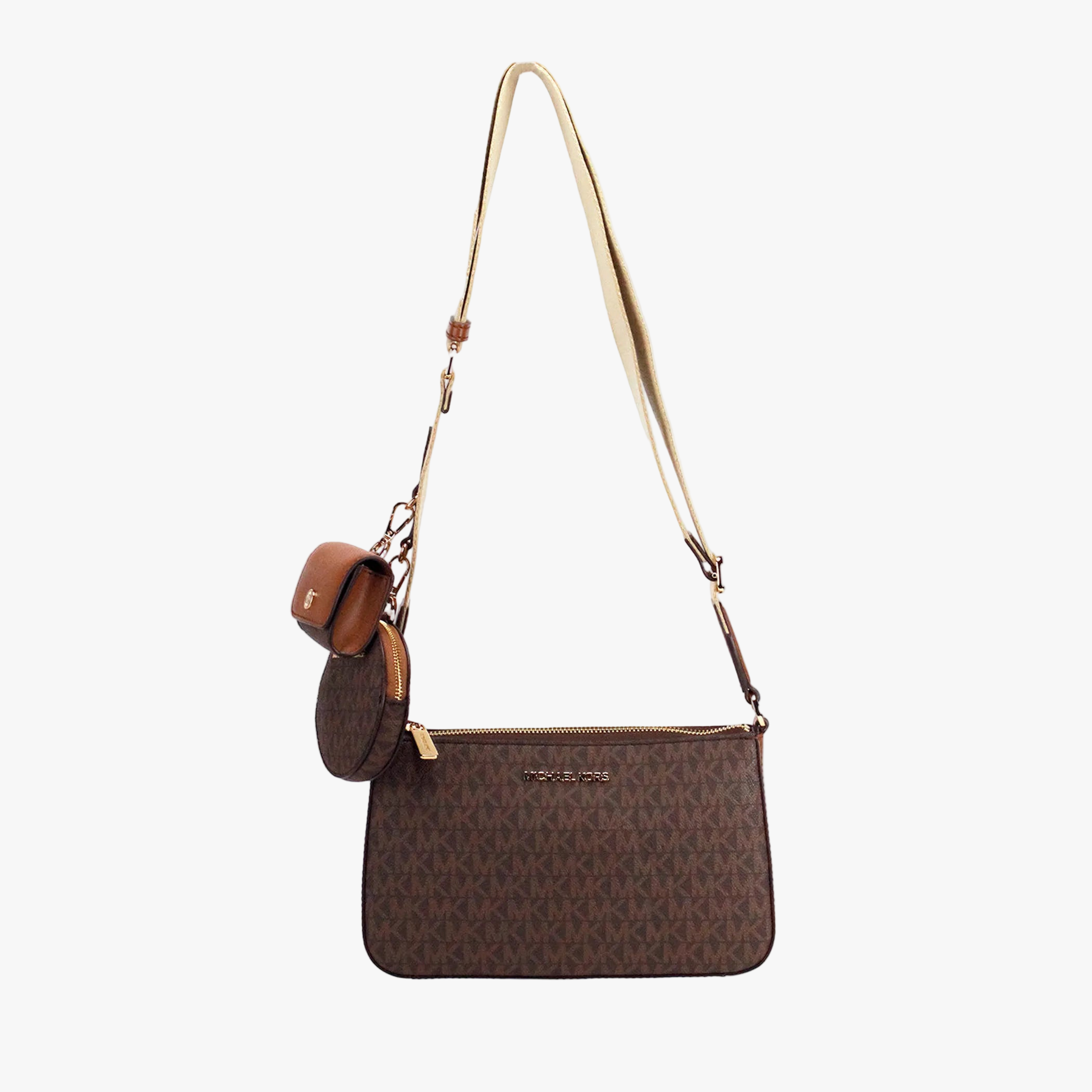 Michael Kors Jet Set Brown PVC Tech Crossbody Bag