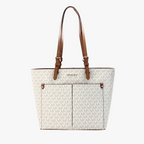Michael Kors Jet Set Vanilla PVC Double Pocket Tote
