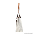 Michael Kors Jet Set Vanilla PVC Double Pocket Tote