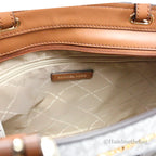 Michael Kors Jet Set Vanilla PVC Double Pocket Tote