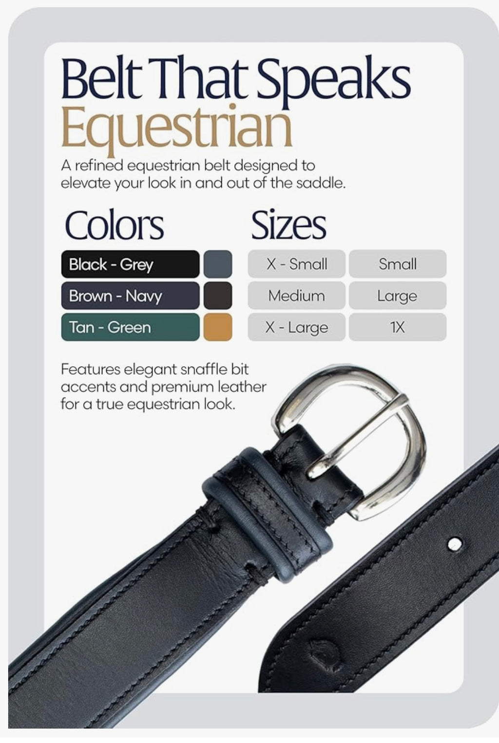 Equinavia Tirild Womens Leather Equestrian Horse Riding Belt with Bit Design.