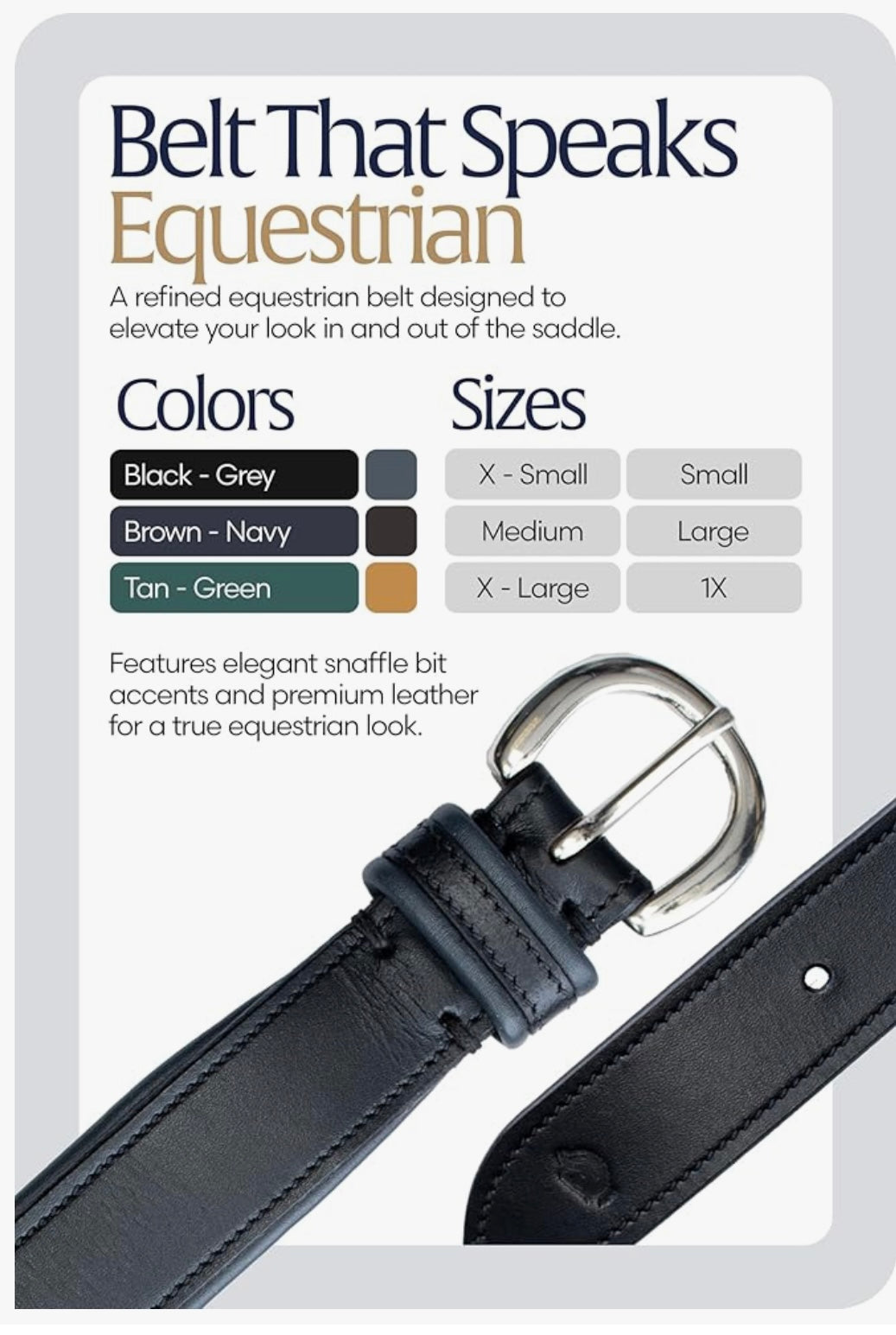 Equinavia Tirild Womens Leather Equestrian Horse Riding Belt with Bit Design.
