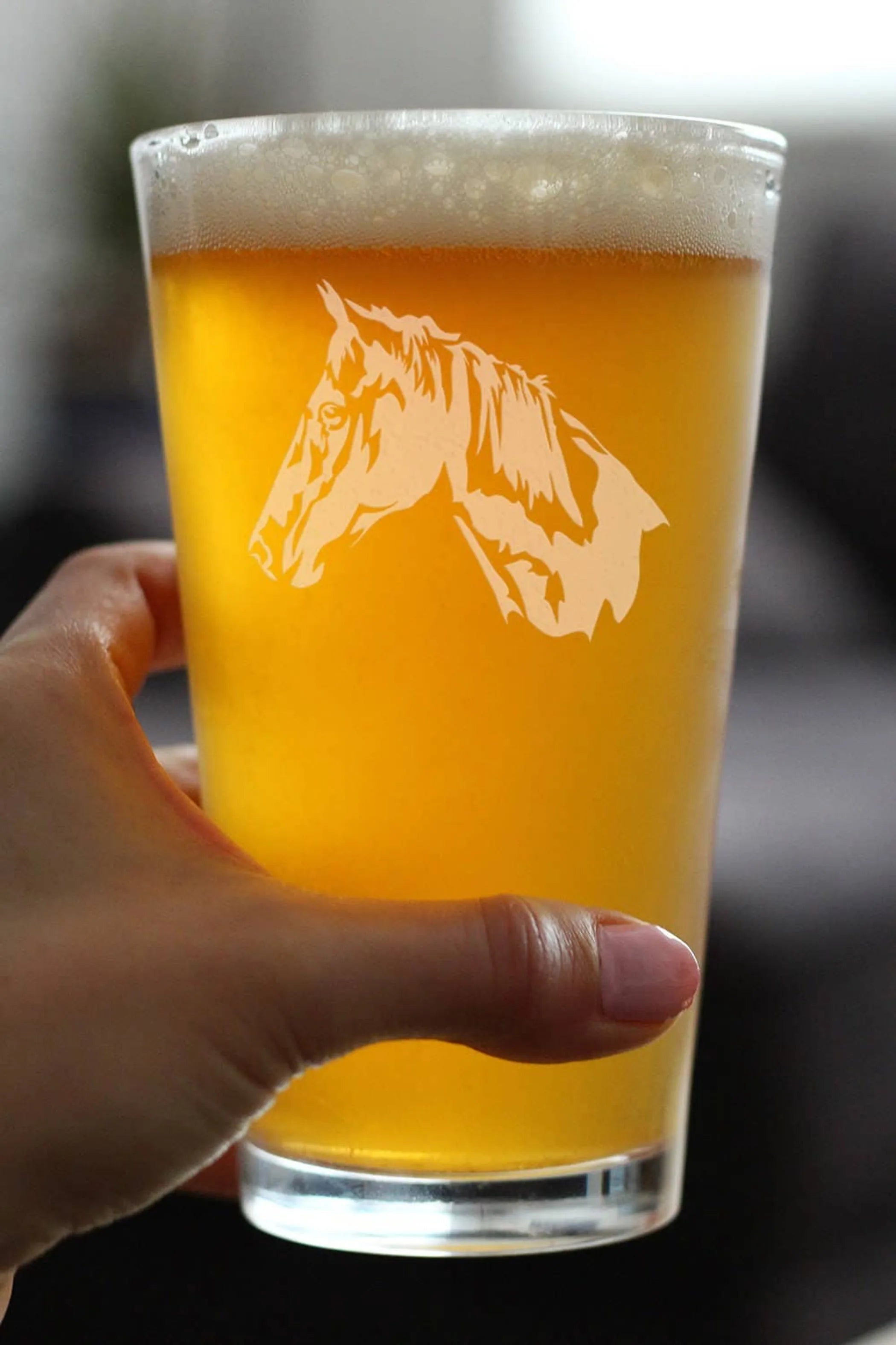 Horse Face Pint Glass for Beer - Equestrian Gifts and Decor