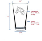 Horse Face Pint Glass for Beer - Equestrian Gifts and Decor