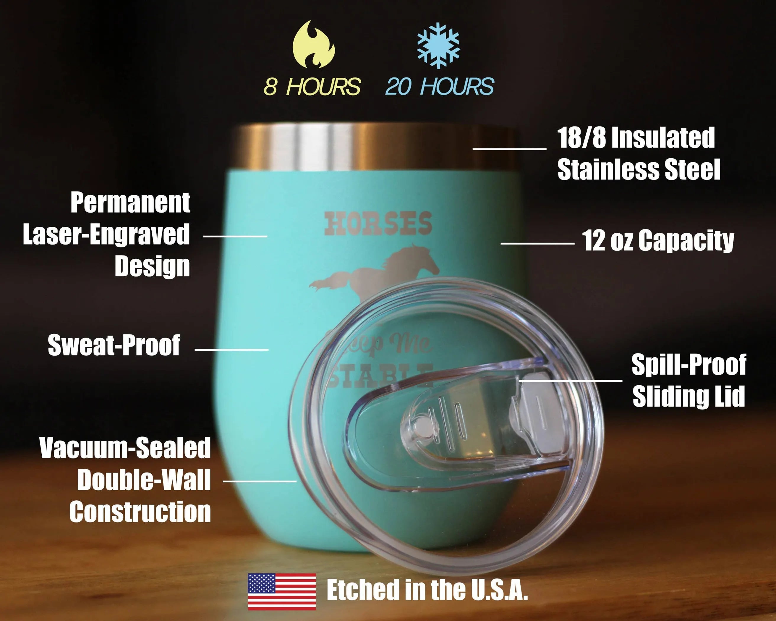 Horses Keep Me Stable Insulated Wine Tumbler - Horse Gifts