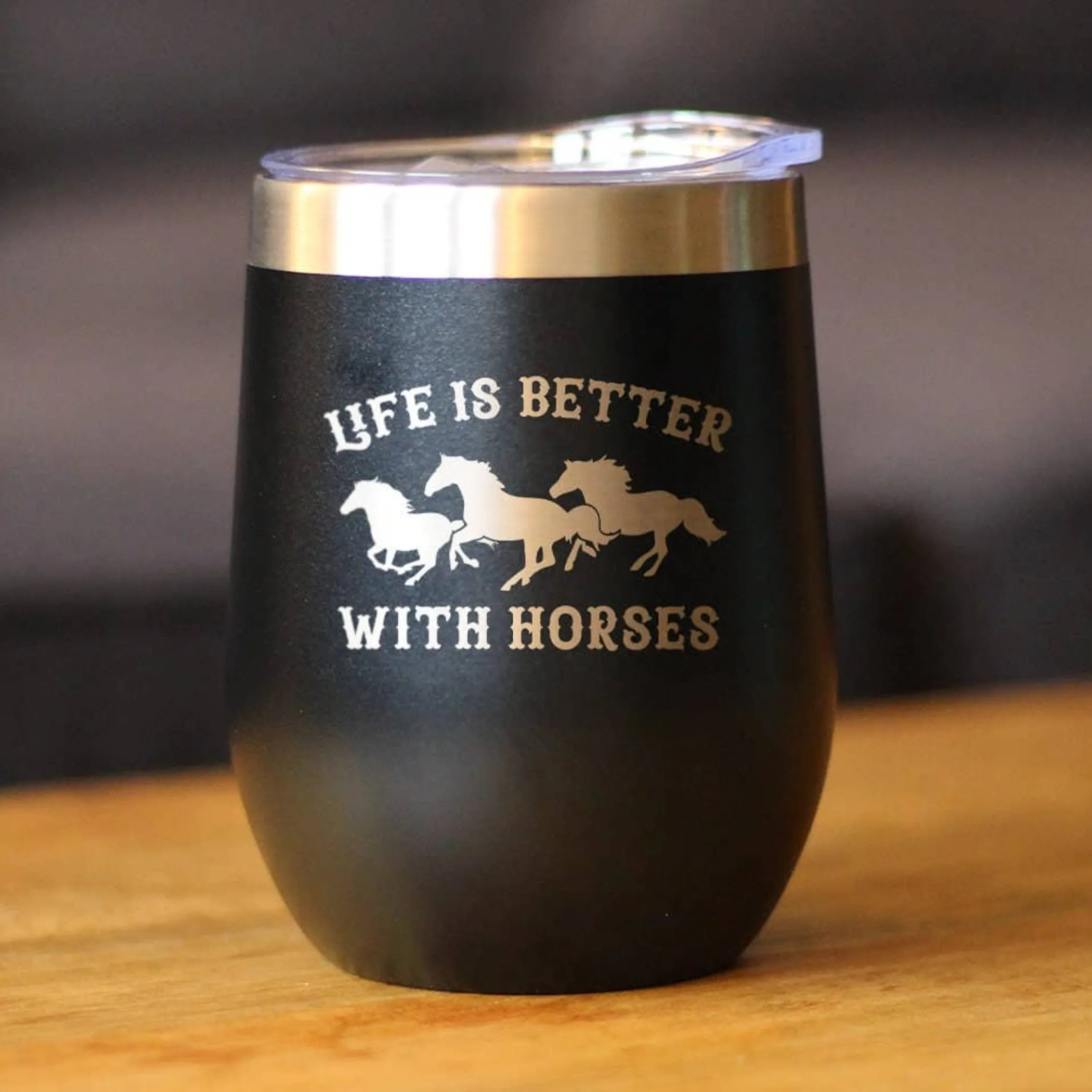 Better with Horses Insulated Wine Tumbler - Equestrian Gifts